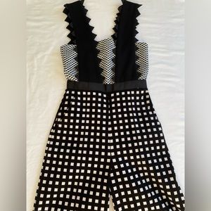 Self -Portrait Plaid Jumpsuit